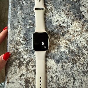 Apple Watch with Cream Band